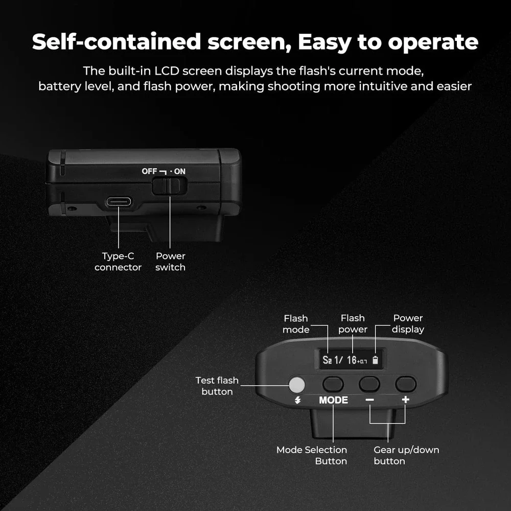K&F Concept Camera Speedlite Flash 5600K GN12 DSLR‎ Light Built-in Battery Mount